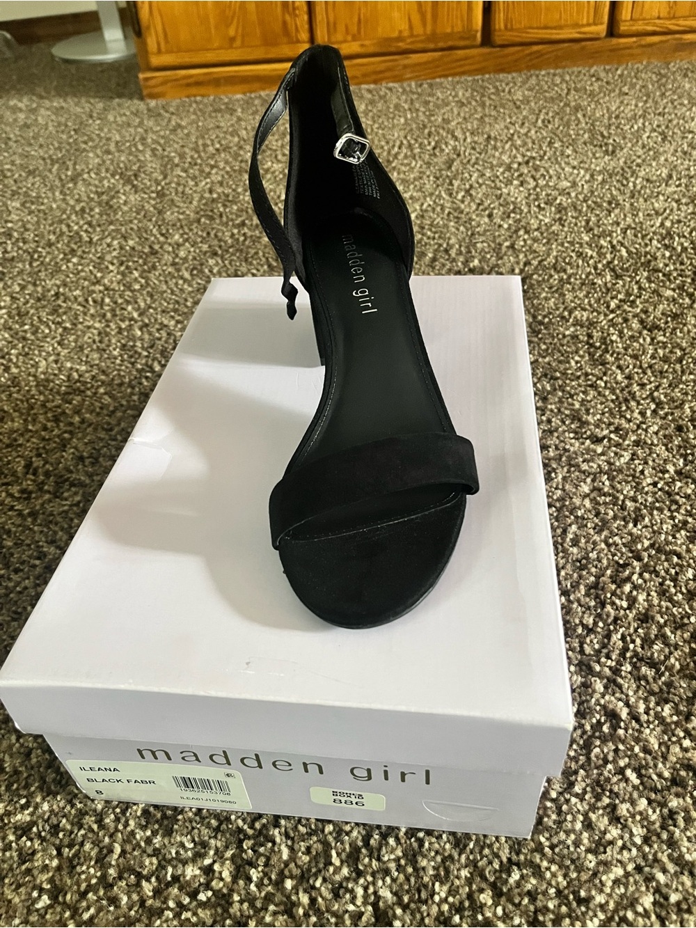 Madden Girl Black Single-Strap Ankle-Heel Dress Shoes